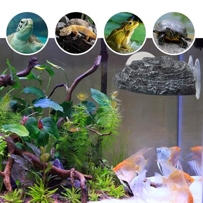 Turtle Basking Platform for Aquatic Pets - Extra Large Basking Platform for Aquatic Turtles with 3 Strong Suction Cups, Floating Resting Dock for Turtle Tank & Aquarium