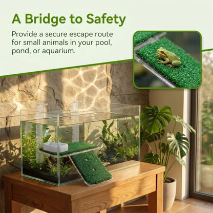 Turtle Climbing Dock with Hanging Hook, Resting Platform Basking Ramp for Small Animals, Above Tank Sunbathing Resting Area for Aquatic Tanks Small Reptiles