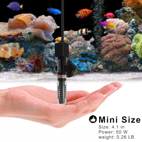 50 Watt Small Aquarium Betta Heater for 1-10 Gallon Tank
