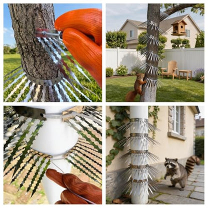 2m Anti-Bird/Squirrel Spikes & Squirrel Proof Baffle for Bird Feeders Pole | For Shepherd's Hooks, Outdoor Fence, Roofs, Tree & Drainpipes. Effectively Deterrent Pigeons, Raccoons, Snakes, Mice & Cats - size: Large-2M*10CM