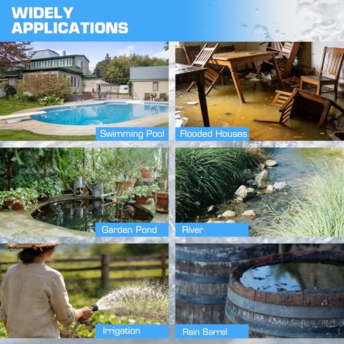 KITLUCK Submersible Water Pump, 1-1/4HP 4500GPH High Flow Sump Pump with Float Switch, 23ft Power Cord, Portable Utility Water Pump for Swimming Pool, Garden Pond, Flood Basement, Tub Water Removal - style: 1-1/4 Submersible Pump