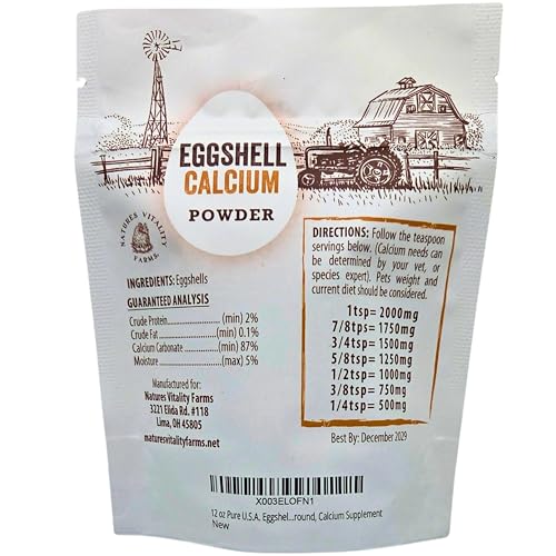 12 oz Pure U.S.A. Eggshell Powder for Dogs/Cats, Finely Ground, Calcium Supplement