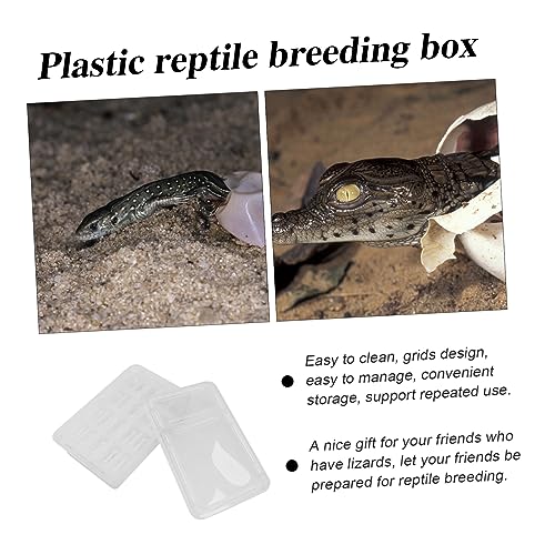 VOSAREA Hatching Incubation Box for Reptiles Plastic Egg Incubator Tray for Lizards Snakes Turtles Practical Breeding Hatchery Ventilation and Suction Cups