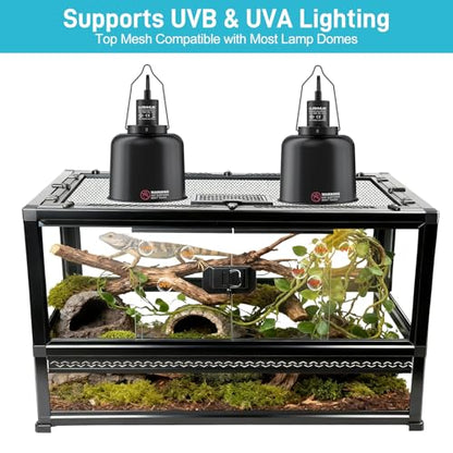 16 Gallon Reptile Glass Enclosure 22" x 14" x 12“ | Front Opening Reptile Terrarium Tank, Easy Assembly Habitat for Geckos, Small Lizards, Corn Snakes, Frogs, Hermit Crab - size: 22" x 14" x 12"