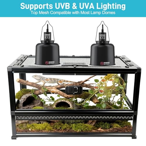 16 Gallon Reptile Glass Enclosure 22" x 14" x 12“ | Front Opening Reptile Terrarium Tank, Easy Assembly Habitat for Geckos, Small Lizards, Corn Snakes, Frogs, Hermit Crab - size: 22" x 14" x 12"