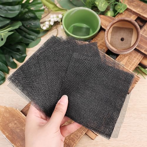 50PCS Flower Pots Hole Mesh Pad Plant Pots Drainage Hole Screens Soil Loss Pots Bottom Grids Mat Mesh