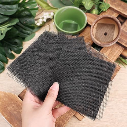 50PCS Flower Pots Hole Mesh Pad Plant Pots Drainage Hole Screens Soil Loss Pots Bottom Grids Mat Mesh