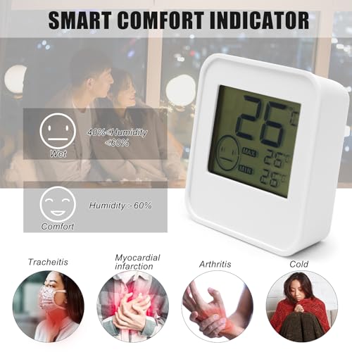 Digital Indoor Thermometer Indoor Hygrometer Room Temperature Monitor Humidity Gauge with Big Screen Stand Wall Hanging Magnet - size: S
