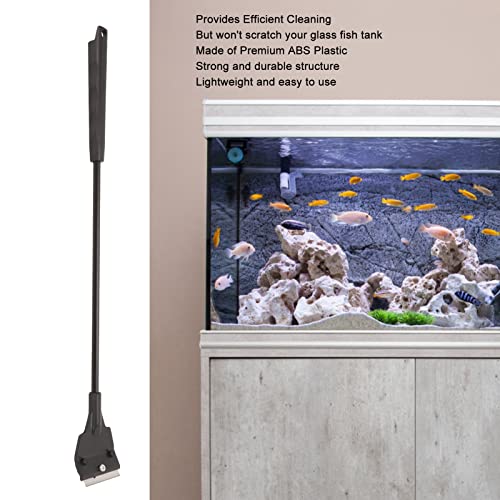 Aquarium Cleaning Tool Ergonomic ScratchResistant Handle Aquarium Algae Scraper 5 Blades Replaceable Multifunctional ABS Materials (Narrow Mouth Standard Type 34cm)