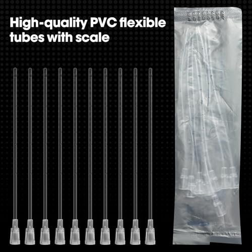 3ml Luer Lock Syringe with Cap and Soft Plastic Tube, 10 Pack | Suitable for Pet Liquids Feeding, Individually Wrapped - size: 3ml - 2.0mm Tube