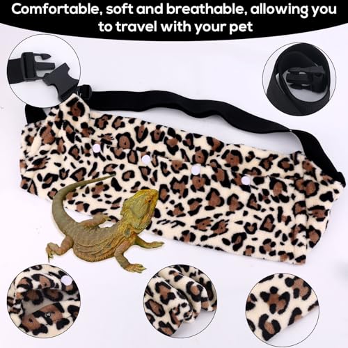 Bearded Dragon Backpack and Leash with Wings, Leather Adjustable Lizard Leash Reptile Carrier Harness Pet Reptile Backpack with Wing Accessories for Outdoor Walking Travel Rest