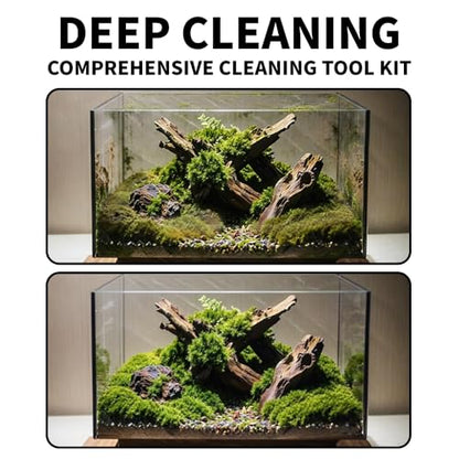 Bearded Dragon Tank Cleaning Kit – Reptile Enclosure Tool Set with Mini Dustpan, Brush, Scraper & Cleaning Cloth for Lizard & Gecko Terrarium Maintenance