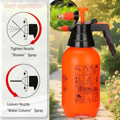 MRPAPA Pressurized Hand Sprayer - Multi-Purpose Garden Sprayer 35 Oz with Adjustable Nozzle (1L-Orange) - color: 1L-orange