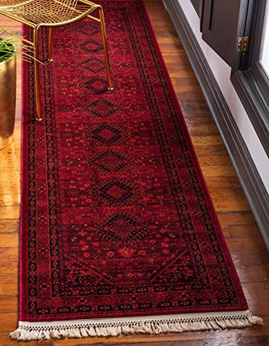 Unique Loom Tekke Collection Area Rug - Sheibani (2' 7" x 10' Runner, Red/ Black) - size: 2'7" x 10' (Runner)