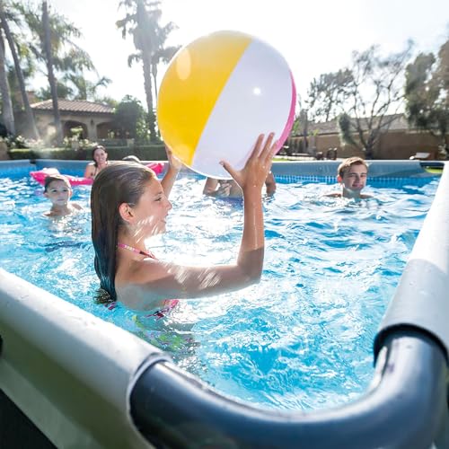 INTEX Ultra XTR 32ft x 16ft x 52in Above Ground Swimming Pool Set w/Pump | 26377EH - 2650 GPH Sand Filter Pump, Saltwater System, Maintenance Kit & Volleyball Game Included - Strong Galvanized Steel - size: 32' x 16', style: Saltwater System