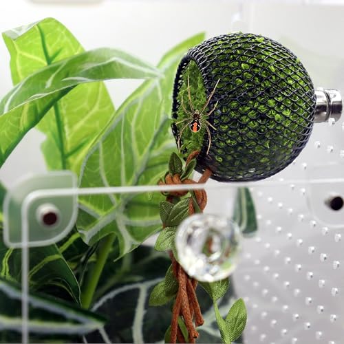 Reptile Hide with Strong Magnet, Mesh Spider Habitat for Enclosure, Amphibian Habitat Hideouts - Magnetic Hideout Cave for Jumping Spiders, Tarantulas, Reptile Hides and Caves Decorr