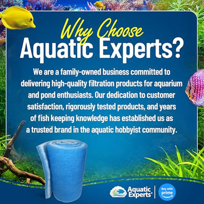 Aquatic Experts Classic Bonded Aquarium Filter Pad - Blue and White Aquarium Filter Media Roll Bulk Can Be Cut to Fit Most Filters, Made in USA (12" by 24 Feet by 3/4" Thick) - size: 12" x 24 Feet