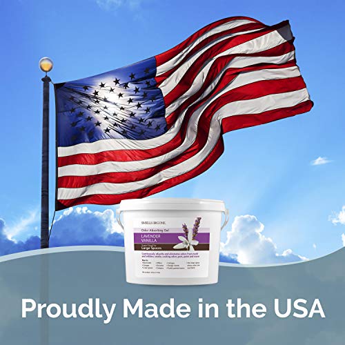 SMELLS BEGONE 1-Gallon Gel Odor Eliminator – High-Capacity, Long-Lasting Absorber for Large Basements, Garages, Workshops & Commercial Areas – Remove Tough Odors with Essential Oils (Lavender Vanilla)