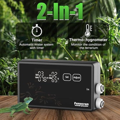 Fenocran Automatic Reptile Mister System, Reptile Humidifiers Smart Misting System