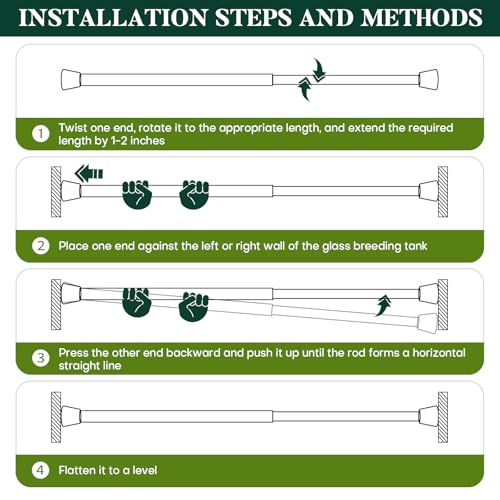Snake Enrichment Climbing Stick, 15.75-27.56 Inch Adjustable Reptile Tank Climber with 10M Decor Rope, Anti-Slip U-Shaped Holders, Swing Climbing Toy for Corn Snakes, Ball Pythons, Geckos, Lizards - size: Medium(40-70cm）