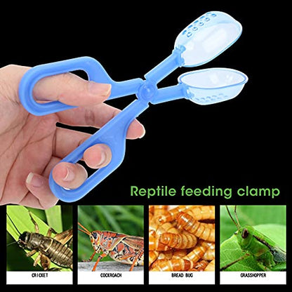Reptile Feeding Tongs, Poop Scooper Cleaning Tool Reptile Feeding Tongs for Tortoise Lizard Frog Spider Tarantulas Gecko Crickets