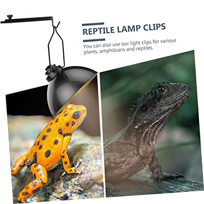 Kisangel 10pcs Reptile Light Cover Clamps for Turtle Tank Gecko Chameleon Cage Accessories Heat Light for Reptiles Lampshade Clips