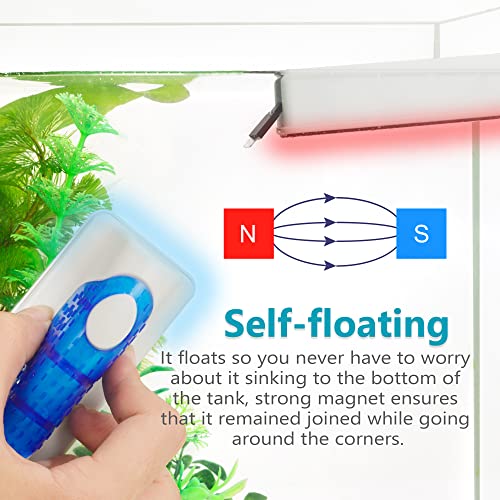Magnetic Aquarium Fish Tank Glass Algae Scrapers Glass Cleaner Scrubber Clean [Blades Attachment, Floating, Scratch-Free, Non-Slip, Magnetizing] S - color: Dark Blue