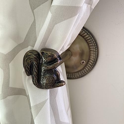 Animal Hook, Curtain Hold Back, Tie Back, Jewellery Hook, Antique Brass, Iron (Squirrel) - style: Squirrel
