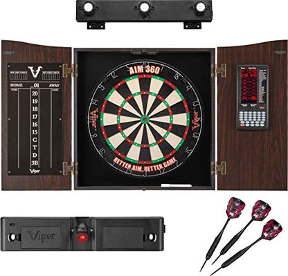 Deluxe Dartboard Cabinet with Integrated Pro Score and Cricket Scoreboard - style: Elite