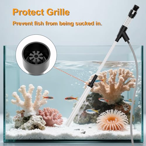 Carefree Fish Aquarium Gravel Vacuum Fish Tank Spot Siphon Sand Cleaner Water Changer Multifunctional Cleaning Tools Upgraded Turkey Baster with 6Ft Hose