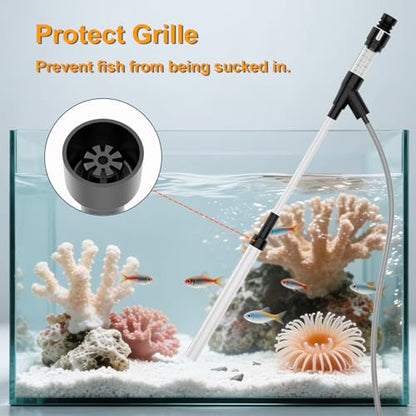 Carefree Fish Aquarium Gravel Vacuum Fish Tank Spot Siphon Sand Cleaner Water Changer Multifunctional Cleaning Tools Upgraded Turkey Baster with 6Ft Hose