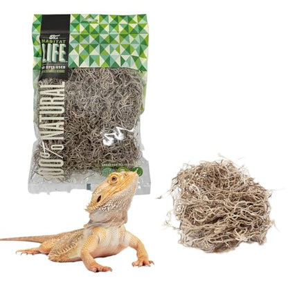 Spanish Moss for Terrarium Habitats, Small 1-Pack | Preserved Moss for Reptiles, Amphibians & Invertebrates Terrariums, Humidity Control, Soft, Dye-Free, Family Owned, USA Made - size: Small 1-pack, style: Spanish Moss