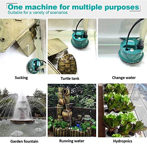 5W Submersible Water Pump, 66GPH Quiet Aquarium Pump | Multifunctional Mini Pump for 5-50 Gal Aquariums, Ponds & Hydroponics. Features Smart Dry-Run Protection