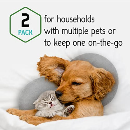 Evergreen Pet Supplies Microwavable Heating Disc for Pets - 2 Pack, X-Large, Round, Gray - Heat Discs with Washable Cover, Up to 8 Hours Warmth & No Electric Cord