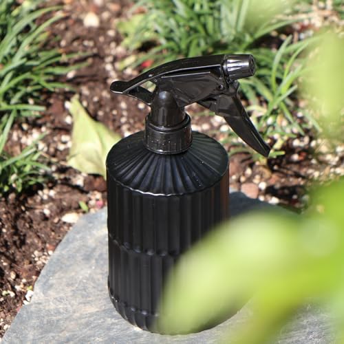 Glass Spray Bottle, Pressure Watering Can, Indoor Plant Mister, Adjustable Nozzle Watering Glass 0.45L/15.22oz Spray Bottle for Garden Plants Cleaning Solutions (Black) - color: Black