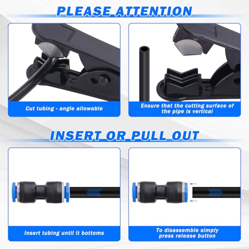 Air Line Tubing Kit, 1/4" 3/8" Air Line Quick Connect Fittings with 1/4" OD x 32.8 FT (10M) & 3/8" OD x 32.8 FT (10 M) DOT Nylon Air Hose Tubing Pneumatic Push Lock Fittings Kit (50 Pcs) - size: 50PCS & 32.5FT 1/4"+3/8" Air Line