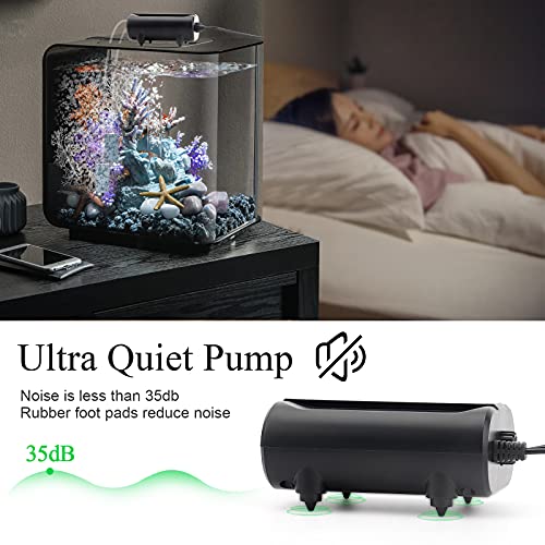 AQQA Aquarium Air Pump,3.5W 5W Dual Outlet Oxygen Pump | with 2 Air Stone,Adjustable Air Valve Quiet Bubbler Pump,Up to 160 Gallon Fish Tank (3.5w) - size: 3.5W (for 1-50 gallon)