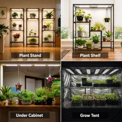 SDOVUERC Full Spectrum 768 LEDs Grow Lights, Plant Grow Lights for Indoor Plants with Daisy Chain Function, Sunlike Spectrum,4/8/12/16/20H Timer for Seed Starting(Pack4) - color: Panel Grow Light(4Pack)