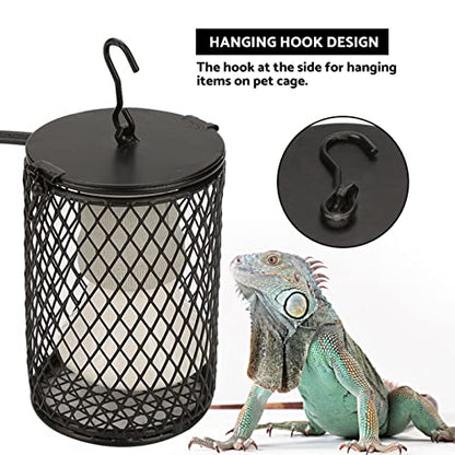 Ceramic Heat Emitter Lamp, 100W Black Heater Bulb with Power Switch, Anti-Biting Hook for Pet Brooder, Chicken Coop, Lizard, Snake, Aquarium, 110-120V