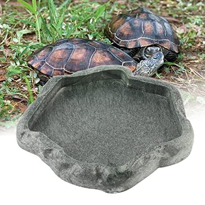 ANGGREK Incubation suppliespet Dish for Lizards Reptile Bowl Large Russian Tortoise Water Turtle Food Dishes Bearded Dragon Feeding Medium Snake Shallow Plastic Small Bath 21 by 14 cm (S) - size: Small