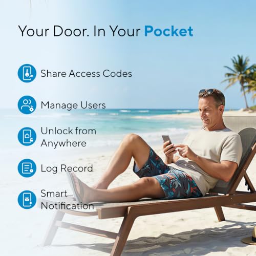 ULTRALOQ U-Bolt WiFi Smart Lock with Door Sensor, App Remote Access | Built in Wi-Fi Deadbolt Smart Locks for Front Door with App, Auto-Lock, Auto Unlock, Works with Alexa, Google, ANSI Grade 1