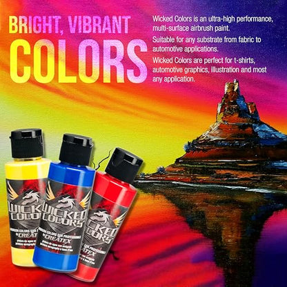 Master Airbrush Multi-Purpose Air Brush Kit with Air Compressor - G444 Airbrush, TC-326T Dual Fan Tank Compressor, 3 Needle Nozzle Tips, 12 Createx Wicked Acrylic Paints and Airbrush Cleaning Kit - size: G444 Airbrush Kit
