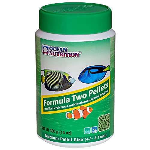 Ocean Nutrition Formula Two Pellets - Fish Food for Herbivorous & Omnivorous Marine Tropical Fish, High Protein(40%) - 14 oz (400 g) Medium Pellets - size: 14 Ounce (Pack of 1), style: Medium Pellet Size (+/- 3.1mm)
