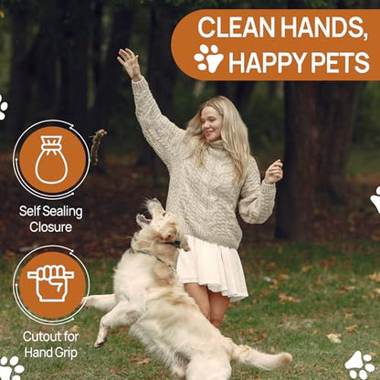 Dispoz-A-Scoop® 8 Pack"Scoop-Seal-Dispose” Dog Pooper Scooper with Bag Attachment, No-Touch Pooper Scoopers Solution, Portable Pooper Scooper for Dogs Large and Small, Dog Poop Scooper for Yard Walk - style: 8 bags