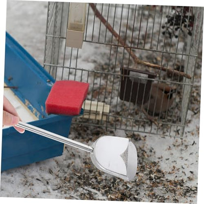 UKCOCO Adjustable Telescopic Stainless Steel Bird Cage Cleaning Tool Compact Poop Scooper for Small Animals Durable Waste Removal for Chicken Coop and Reptile Litter