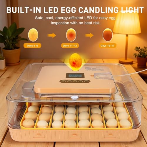 Nest IV - 56 Egg Incubator for Breeders, Fully Automated, Accurate Humidity & Temp Control, Flexible Spacing, Chick Separator, Custom Incubation Days, Auto Turning & Auto Stop, Easy Monitoring - size: 56 Egg [Brown]
