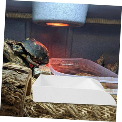 GALPADA Turtle Basking Platform Multi Functional Reptile Feeding Dish and Water Bowl for Turtles Frogs and Lizards Durable Tank Decor with Ramp for Sunbathing and Feeding