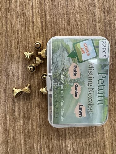 Brass Misting Nozzles for Outdoor Cooling System 22 pcs,0.012" Orifice (0.3 mm) 10/24 UNC by Aootech