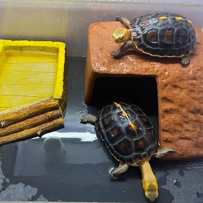 Reptile Basking Platform Turtle Rock Plate 11.8''X7.8'' Feeding Platform Food Bowl Slate Dish Bathing Rock Resting Terrace for Lizard Bearded Dragon Chameleon Gecko Snake Frog Newt - size: 11.8x7.8inch-rectangle(1pcs)