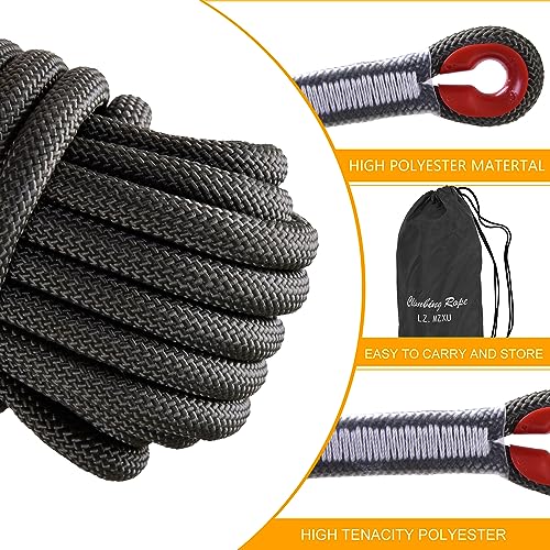 Climbing Rope, Rappelling Rope - color: Black, size: 65FT